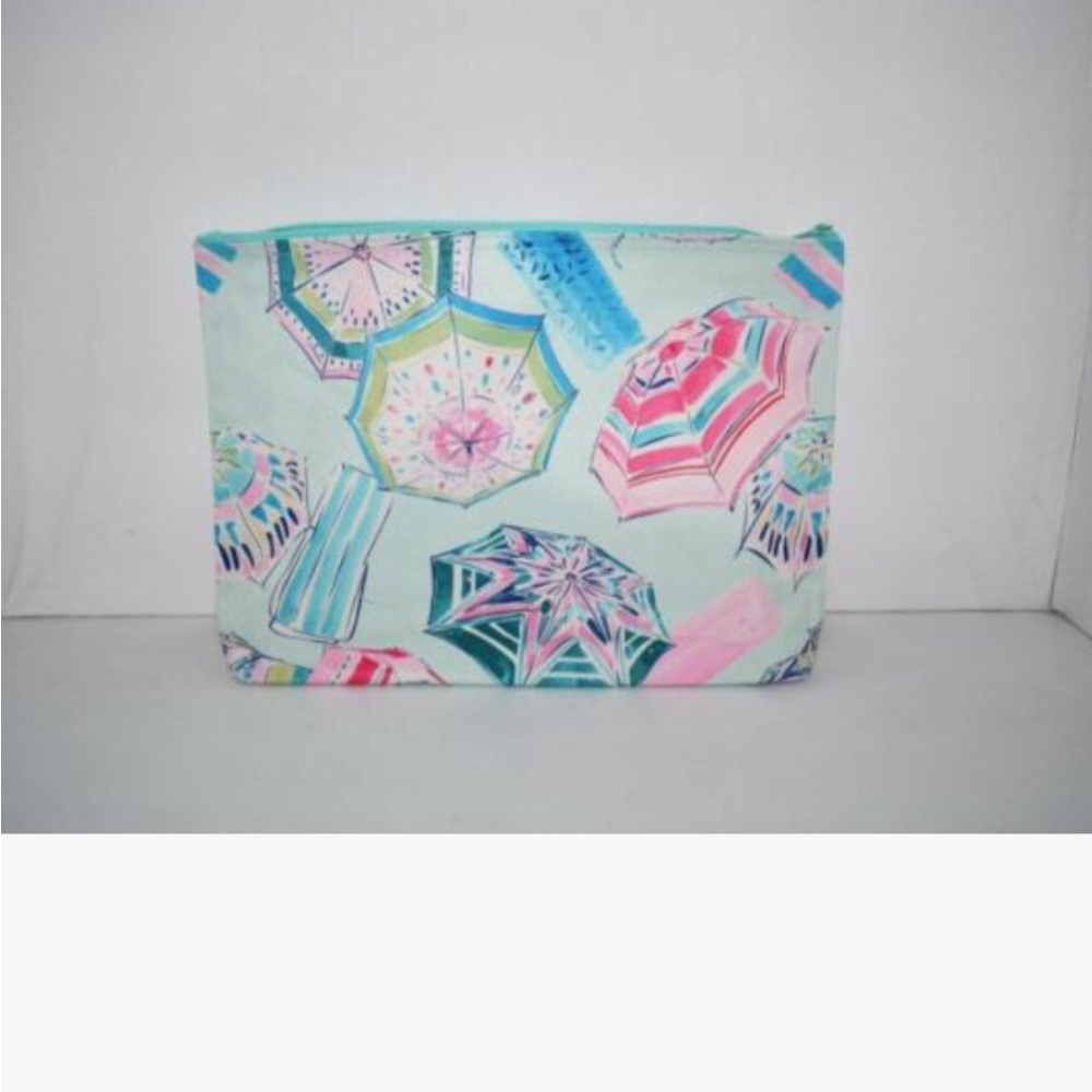 Blue and Pink Cosmetic Bag with Playful Popsicle Print